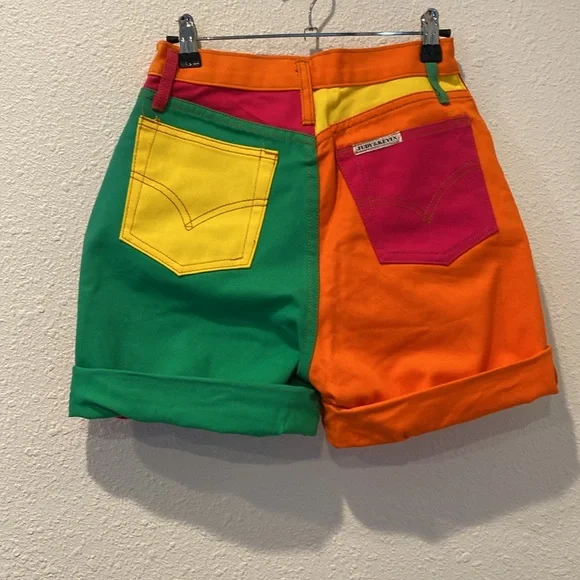90s‎ colorblock denim shorts - Picture 4 of 6